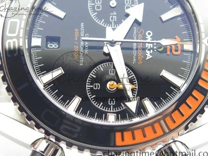 0120 FastDry Planet Ocean Master Chrono SS OM 1:1 Best Edition Black Dial On SS Bracelet A9900 V 8112